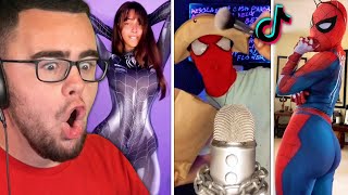 Reacting to SPIDERMAN Tik Tok Fails [upl. by Codd]