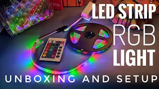 LED STRIP RGB LIGHT UNBOXING AND SETUP [upl. by Essile612]