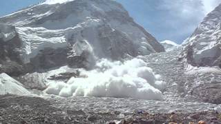 Avalanche at Everest Base Camp 1 May 2009 [upl. by Ahsienot]