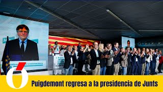 Puigdemont elegido de nuevo presidente de Junts [upl. by Cindie]