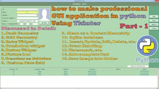 how to make professional gui application in python tkinter  part  1 python with tkinter [upl. by Iek24]