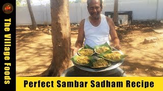 Sambar Sadam Recipe In Tamil  Bisibelebath Recipe  The Village Foods [upl. by Eiggem]