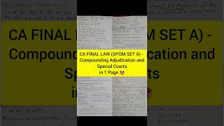 CA FINAL LAW SPOM SET A  Compounding Adjudication and Special Courts in 1 Page 🤩 spom law [upl. by Yemac]