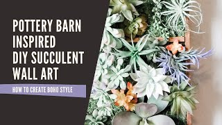 Pottery Barn Inspired DIY Succulent Wall Art [upl. by Ille485]