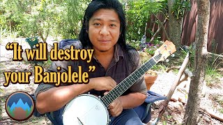 Can you put METAL strings on Ukulele Banjo Banjolele [upl. by Nytsyrk]