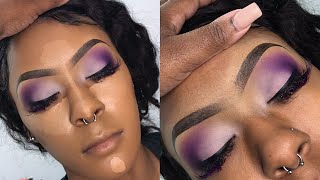 All Purple Glam  Client Makeup Tutorial [upl. by Dorisa]