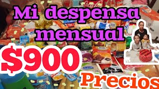 Despensa mensual con 900 con precios chedraui [upl. by Gaither]