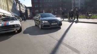 Audi RS5 wCapristo Straight Pipe Lions Run EXTREME LOUD REVs [upl. by Kassity]