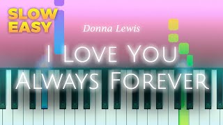 Donna Lewis  I Love You Always Forever  SLOW EASY Piano TUTORIAL by Piano Fun Play [upl. by Esineg]