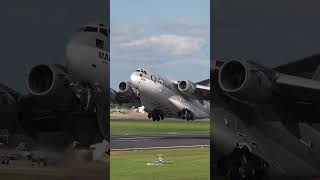 Boeing C17 Globemaster III from Qatar Emiri Air Force A7MAB departure at RAF Fairford RIAT 2024 [upl. by Ibby]