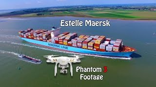 Estelle Maersk  4k Aerial Footage [upl. by Ecirtak198]