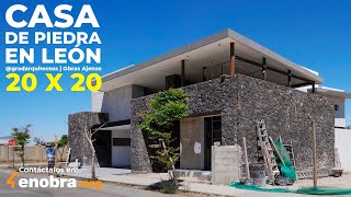 CASA con FACHADA de PIEDRA NEGRA y Escalera de CONCRETO en 20 X 20  Obras Ajenas  gradarquitectos [upl. by Branch130]