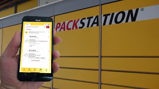 DHL Packstation Paket abholen mit App  Anleitung [upl. by Jessee6]