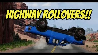 THRILLING Highway Rollovers in BeamNG Drive [upl. by Ahsital]