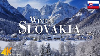 Winter Slovakia 4K Ultra HD • Stunning Footage Slovakia Scenic Relaxation Film with Calming Music [upl. by Kcirdec]