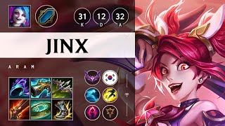 Jinx ARAM Triple Kill Unstoppable  KR Master Patch 1422 [upl. by Thorin]