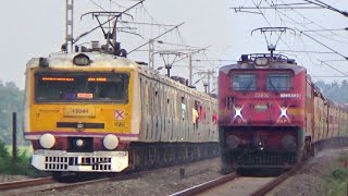 Different Model EMU Trains Parallel Crossing  Teesta Torsa ExpHowrahKatwa Local Skip Back to Back [upl. by Akinna]