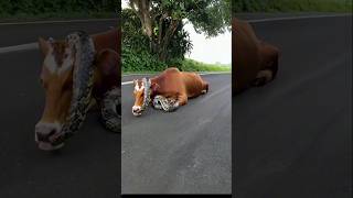 python wrapped around cow in street 🐍🐄 [upl. by Aseela627]