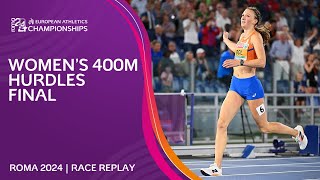 CHAMPIONSHIP RECORD Womens 400m hurdles final replay  Roma 2024 [upl. by Avah]