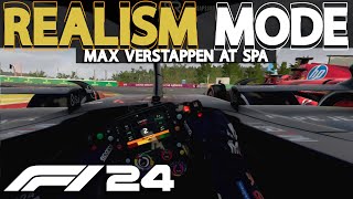 F1 24 REALISM MODE  Max Verstappen at Spa Francorchamps  VR  100 RACE  NO ASSISTS [upl. by Jaclin]