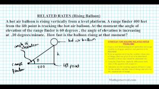 related rates rising balloon ap calculus application of derivatives 46 [upl. by Gnil124]