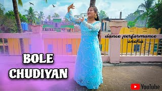 Bole Chudiyan Bole Kangana  Dance Cover  Bollywood song dance video  sneha dance creation [upl. by Aimehs]