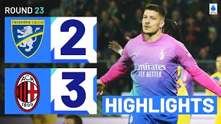 FROSINONEMILAN 23  HIGHLIGHTS  Jovic turns it around for Milan  Serie A 202324 [upl. by Gennie]