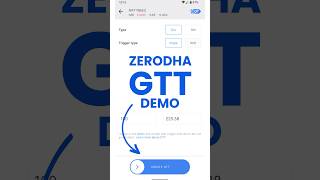 How to Place GTT Order in Zerodha [upl. by Morette471]