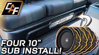 Four 10quot Subwoofers INSTALLED UNDERSEAT in truck  Awesome bass [upl. by Nagirrek]