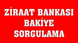 Ziraat Bankası Bakiye Sorgulama [upl. by Redyr240]