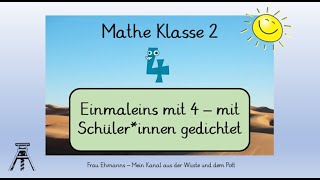 Mathe Klasse 2 Einmaleins mit der 4 Reime mit Schülerinnen gedichtet [upl. by Posner]