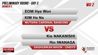 PRELIMINARY ROUNDS  WD2  EOM  KIM MUTIARA VS KIE  RIN SAISHUNKAN  UNISYS [upl. by Jenine401]