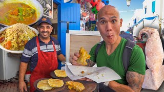 AMAZING Street Food in Essaouira Morocco  HUGE MOROCCAN SEFFA  ESSAOUIRA SEAFOOD STREET FOOD TOUR [upl. by Zeitler944]