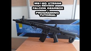 DE Airsoft M916g UTR556 Replica review with the all new FALCON system programing tutorial airsoft [upl. by Albemarle735]