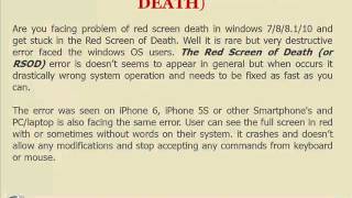 FIX RSOD Red Screen Of Death in Windows 788110 [upl. by Aes]