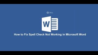 Spell Check Not Working in Microsoft Word FIX [upl. by Desdee999]