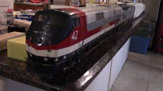 Scale 132 gauge 1 Amtrak locomotive and Superliner and Amfleet cars [upl. by Noram]