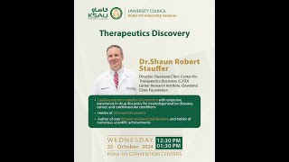 Therapeutics Discovery With Dr Shaun Robert Stauffer [upl. by Mcmaster71]