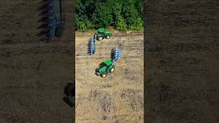 Plowing John Deere 8335R amp John Deere 6195M amp Lemken Diamant 11 farming agriculture tractor [upl. by Petronella]