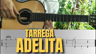 Francisco Tárrega  Adelita  Guitar Tab Tutorial with PDF Download [upl. by Ratna]