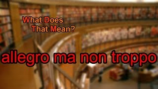 What does allegro ma non troppo mean [upl. by Ameg164]