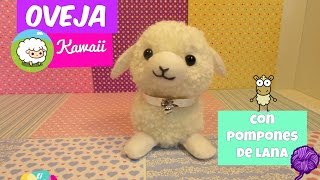 PELUCHE OVEJA DIY CON POMPONES DE LANA ♥ MANUALIDADES FACILES DE HACER EN CASA [upl. by Zingg]