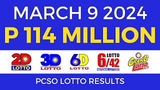 Lotto Result March 9 2024 9pm PCSO [upl. by Chuch436]