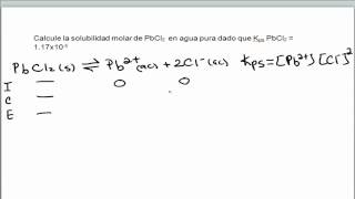 Calcular la solubilidad molar dado el Kps [upl. by Nonnel536]