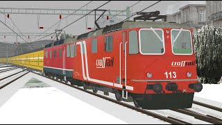 Open Rails SBB Postzug bei Schnee und Nebel [upl. by Adoc]