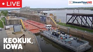 Mississippi River Lock 19  Keokuk IA USA  StreamTime LIVE [upl. by Erdua344]