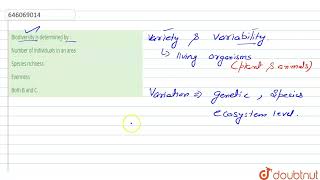 Biodiversity is determined by   12  BIODIVERSITY AND ITS CONSERVATION  BIOLOGY  DINESH PUBL [upl. by Islehc]