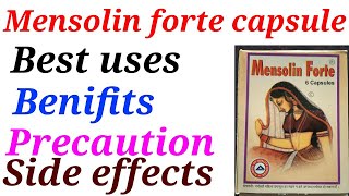 Mensoline forte capsule best uses benifits precaution and side effects in hindi [upl. by Retswerb]