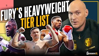 Tyson Fury Dosser Tier List  Anthony Joshua Oleksandr Usyk Deontay Wilder amp other fighters ranked [upl. by Perloff]