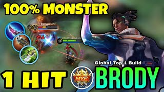 LATE GAME MONSTER  Brody Best Op Build And Emblem  Build Top 1 Global Brody Gameplay MLBB  2024 [upl. by Soloma]